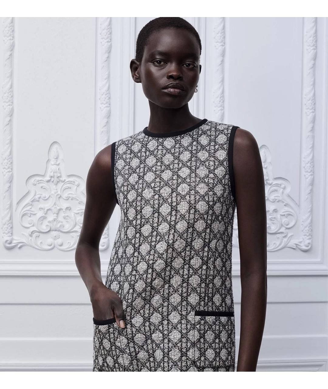 CHRISTIAN DIOR Черное твидовое коктейльное платье, фото 3