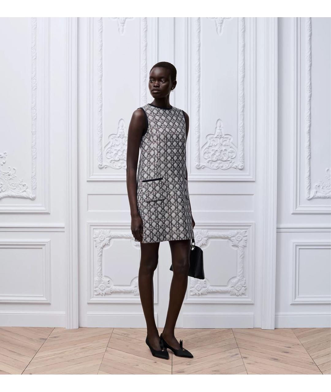 CHRISTIAN DIOR Черное твидовое коктейльное платье, фото 2