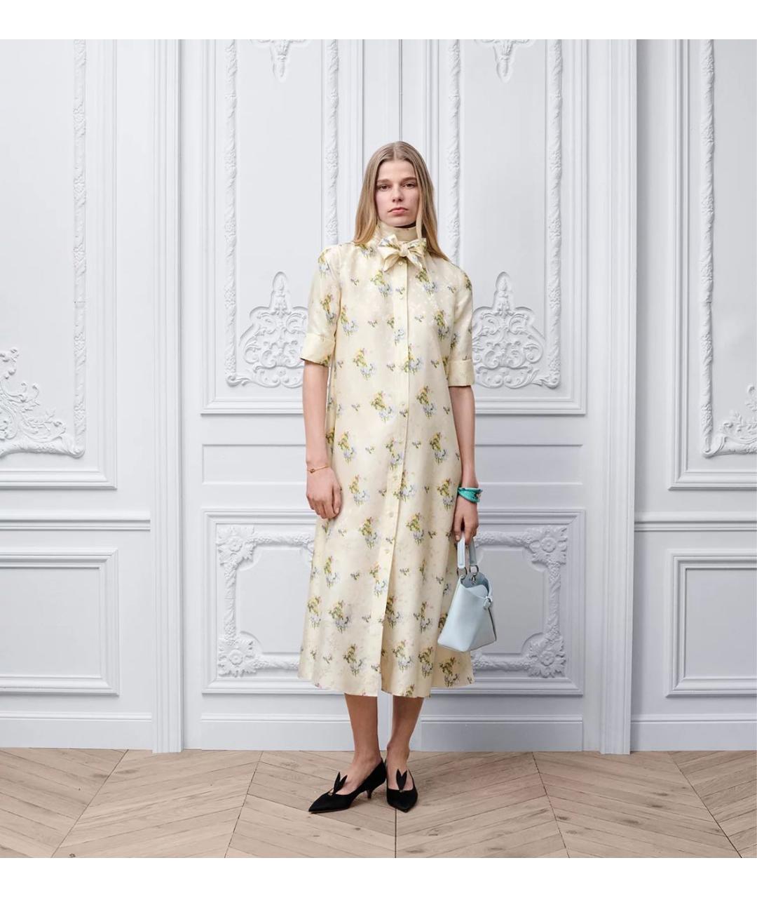 CHRISTIAN DIOR Желтое коктейльное платье, фото 2