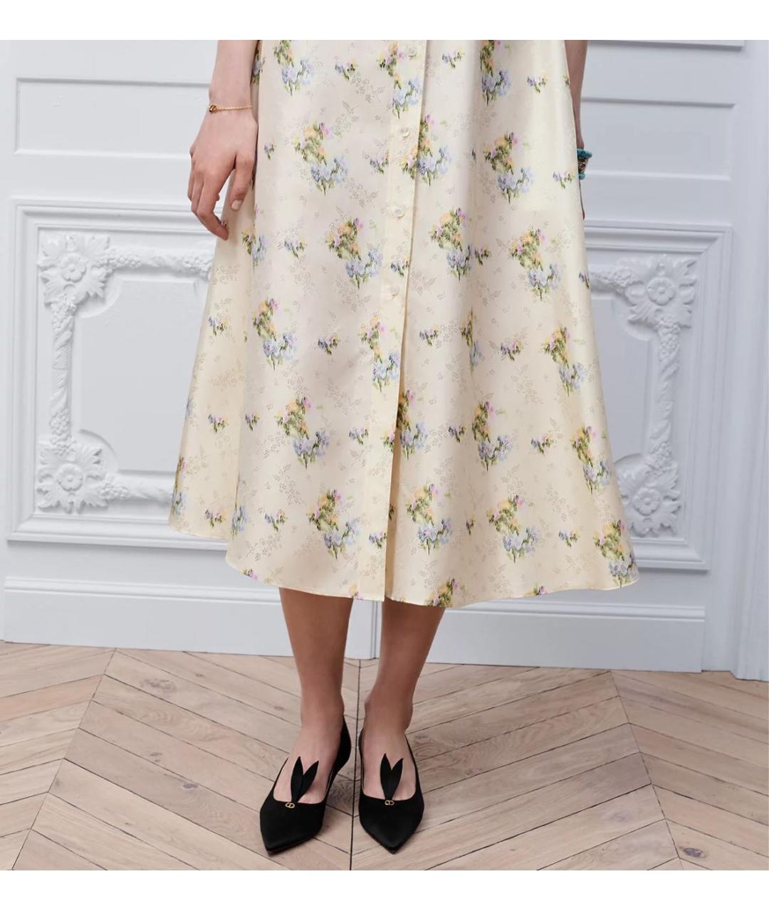 CHRISTIAN DIOR Желтое коктейльное платье, фото 3