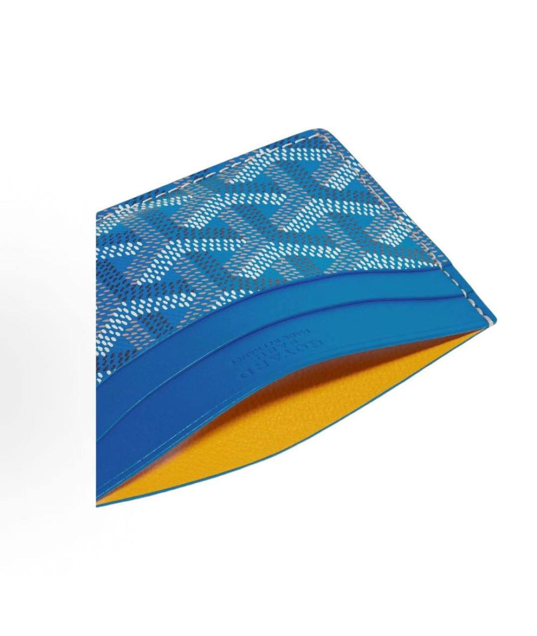 GOYARD Голубой кожаный кардхолдер, фото 2