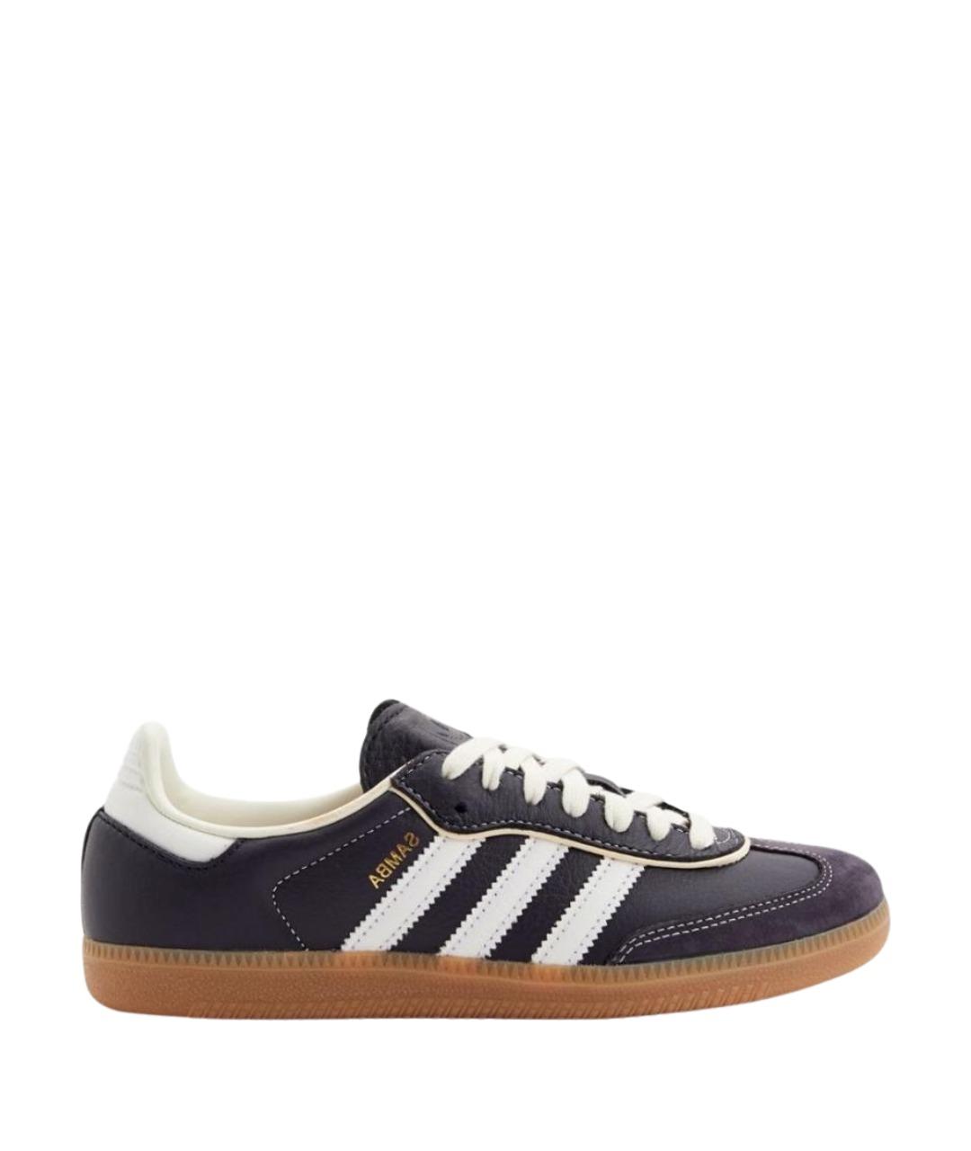 ADIDAS Черные кожаные кроссовки, фото 1