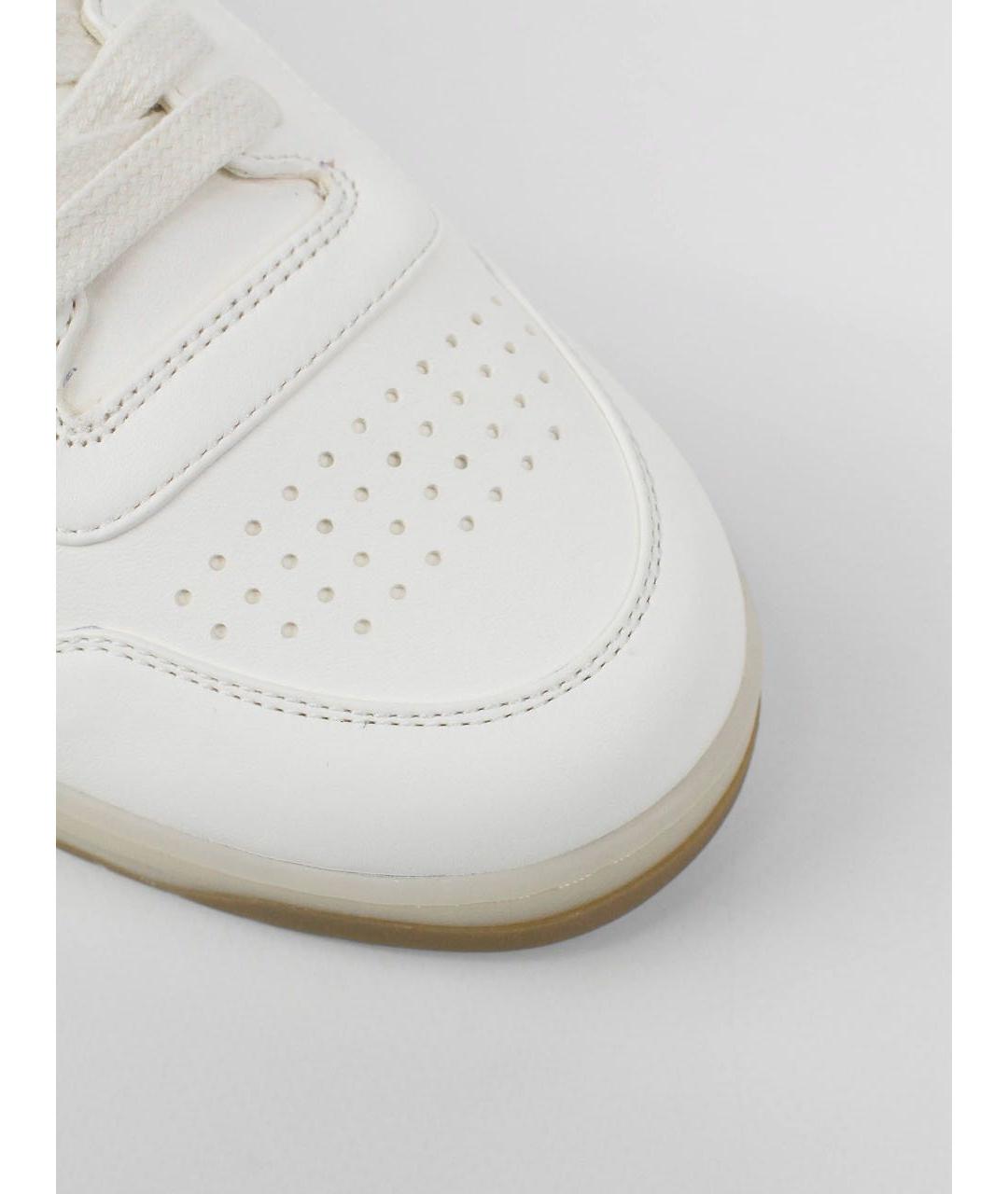 PRADA Белые кожаные низкие кроссовки / кеды, фото 8