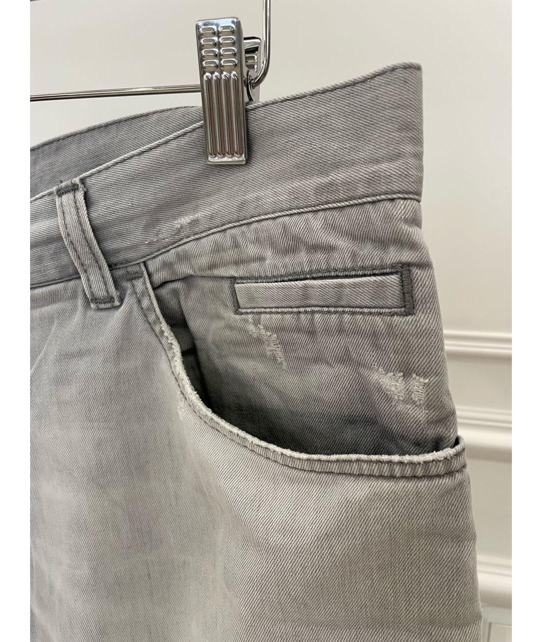 DOLCE&GABBANA Серые хлопковые прямые джинсы, фото 4