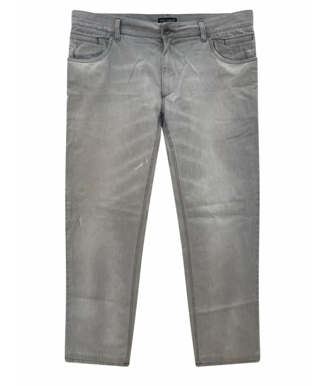 DOLCE&GABBANA Серые хлопковые прямые джинсы, фото 1