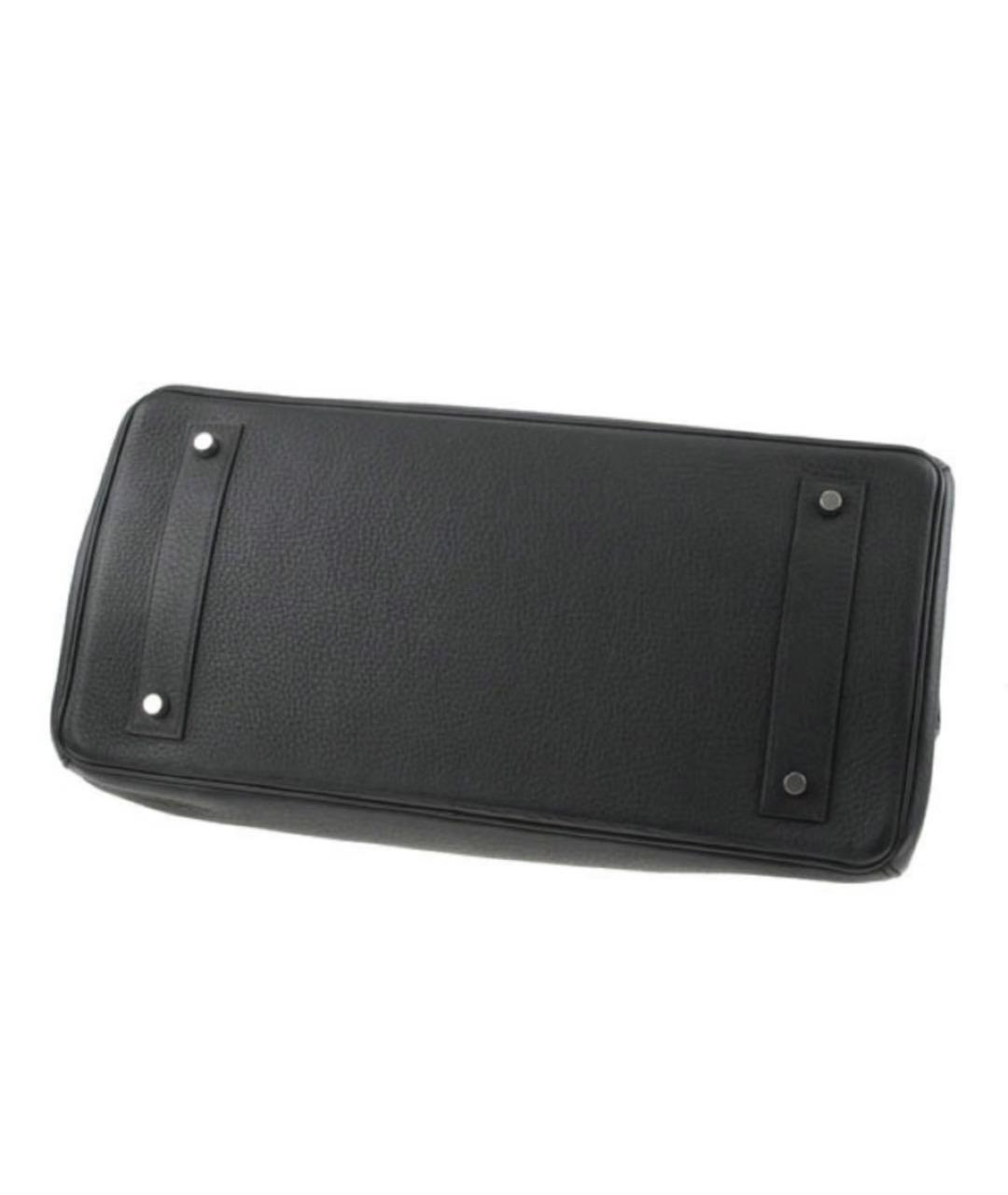 HERMES Черная кожаная сумка с короткими ручками, фото 5