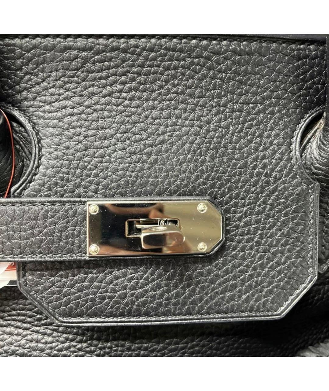 HERMES Черная кожаная сумка с короткими ручками, фото 7