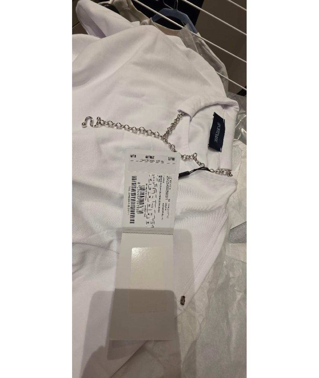 SPORTMAX Белая хлопковая футболка, фото 3