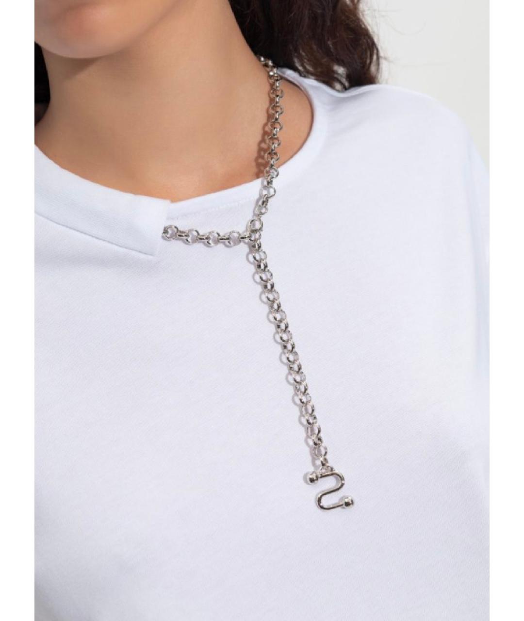 SPORTMAX Белая хлопковая футболка, фото 5