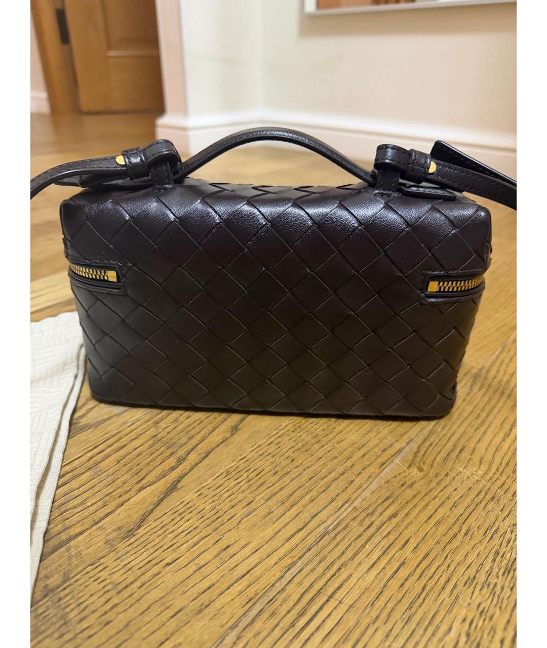 BOTTEGA VENETA Коричневая кожаная сумка через плечо, фото 3