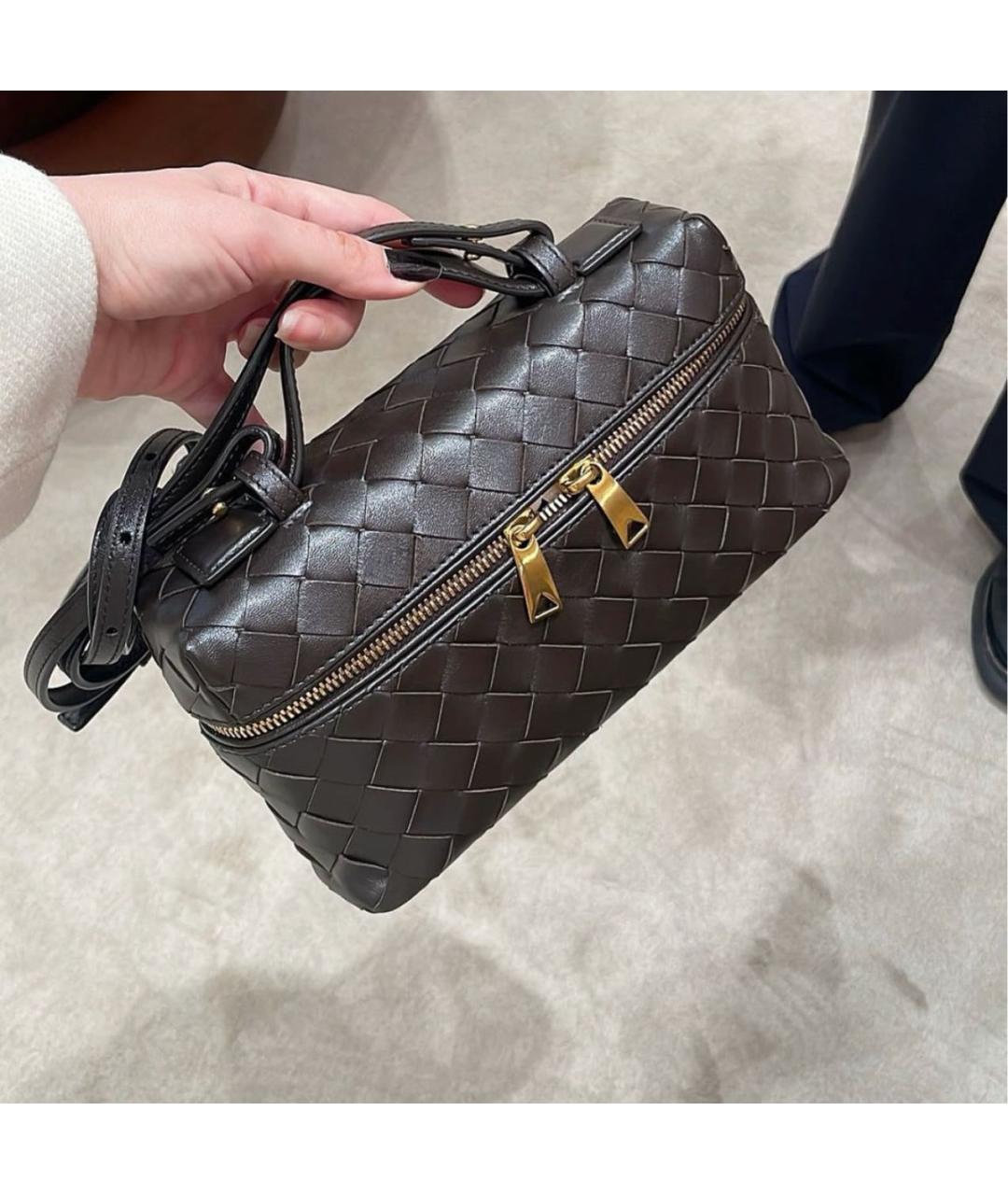 BOTTEGA VENETA Коричневая кожаная сумка через плечо, фото 8