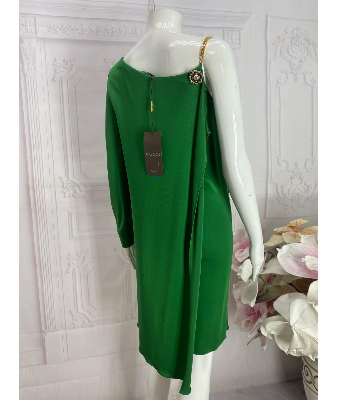 GUCCI Зеленые вискозное коктейльное платье, фото 2