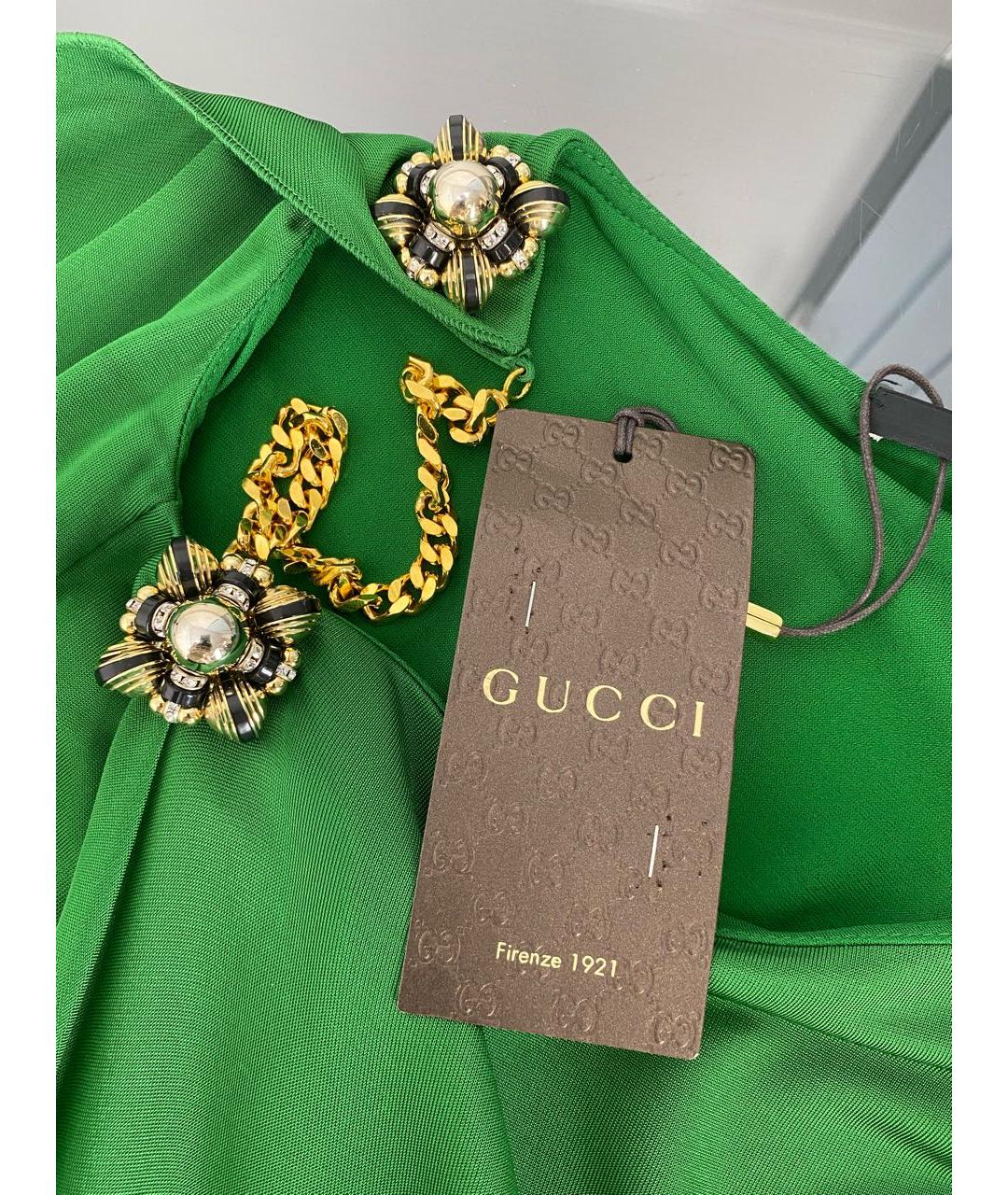 GUCCI Зеленые вискозное коктейльное платье, фото 4
