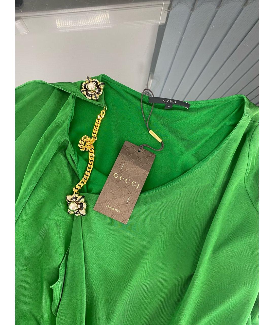 GUCCI Зеленые вискозное коктейльное платье, фото 3