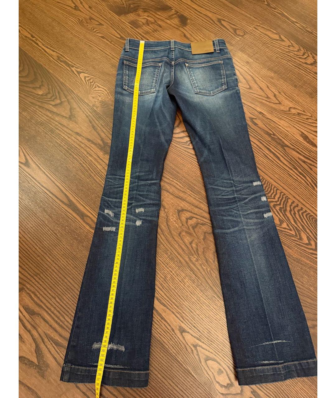 GUCCI Темно-синие хлопко-эластановые джинсы клеш, фото 8
