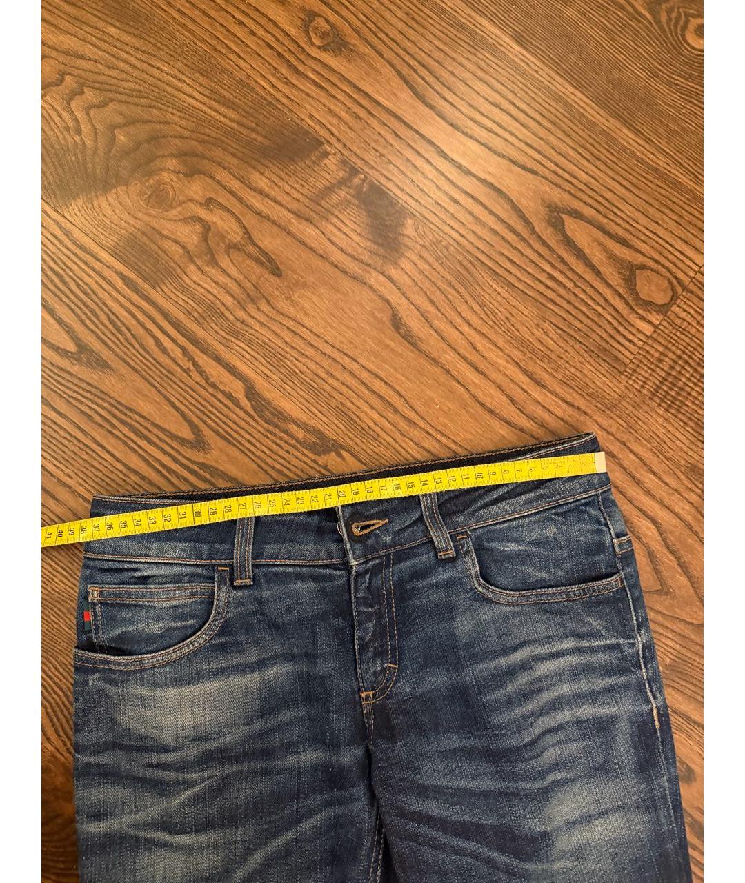 GUCCI Темно-синие хлопко-эластановые джинсы клеш, фото 6