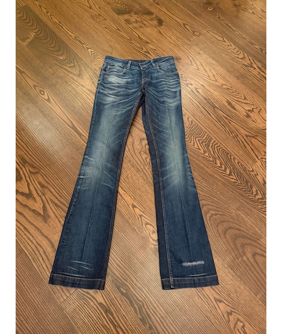 GUCCI Темно-синие хлопко-эластановые джинсы клеш, фото 9