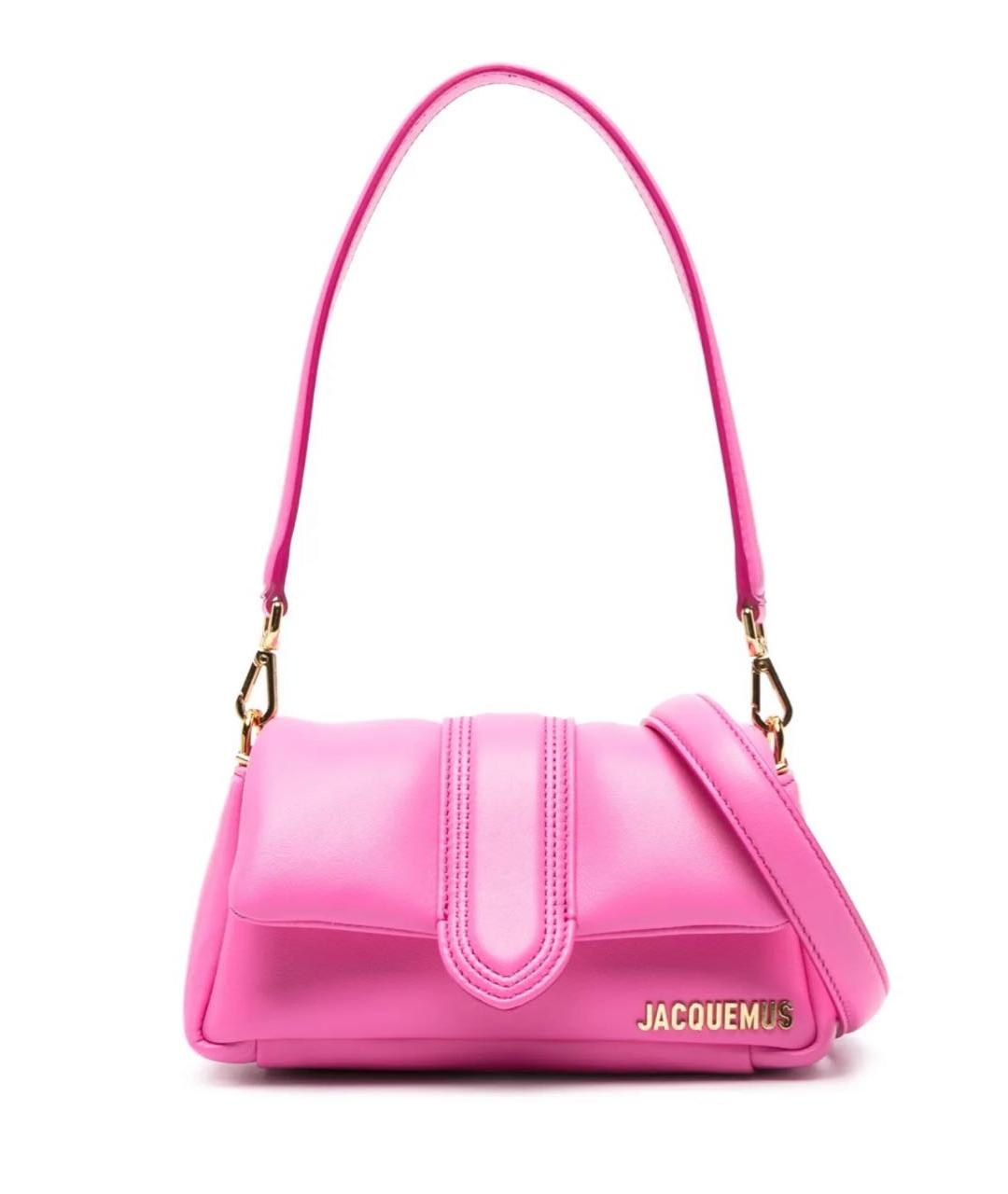 JACQUEMUS Розовая кожаная сумка через плечо, фото 5