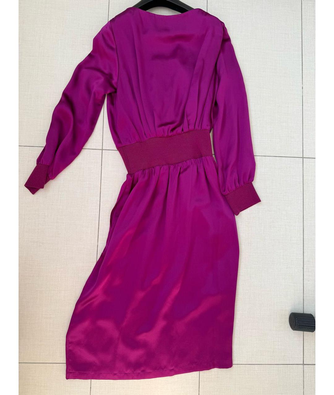 SAINT LAURENT Фуксия шелковое вечернее платье, фото 2