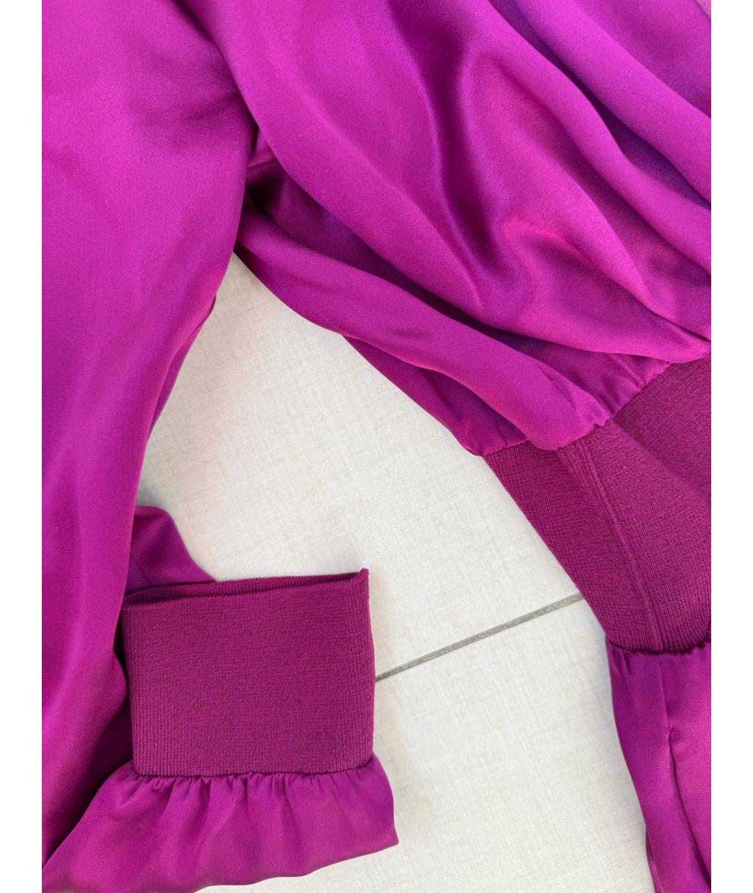 SAINT LAURENT Фуксия шелковое вечернее платье, фото 4