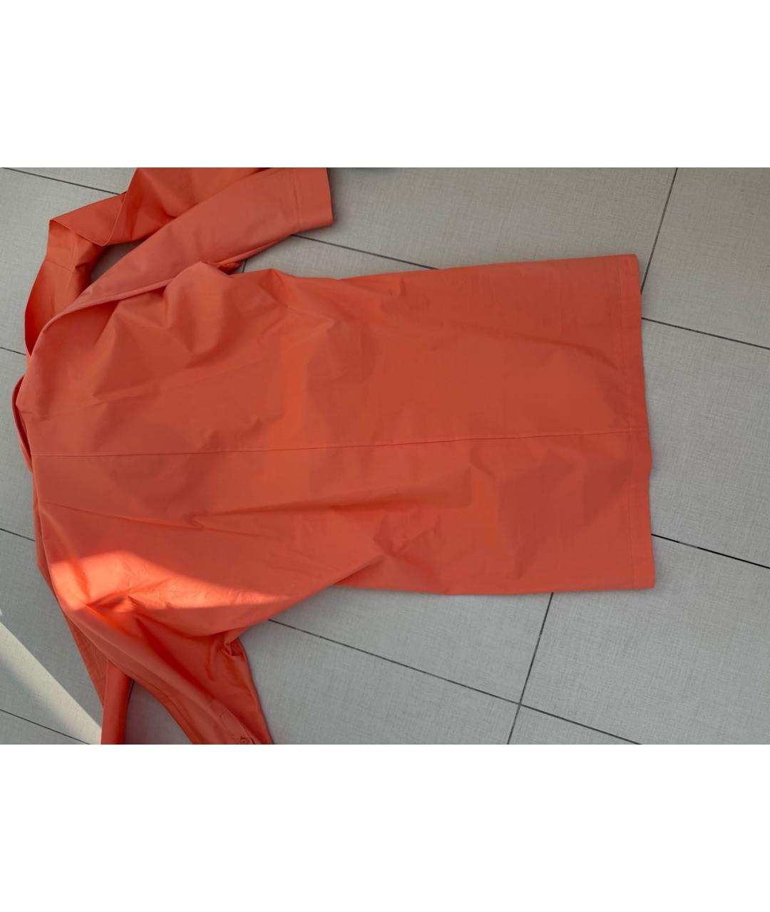 MAX MARA Оранжевое хлопковое повседневное платье, фото 2