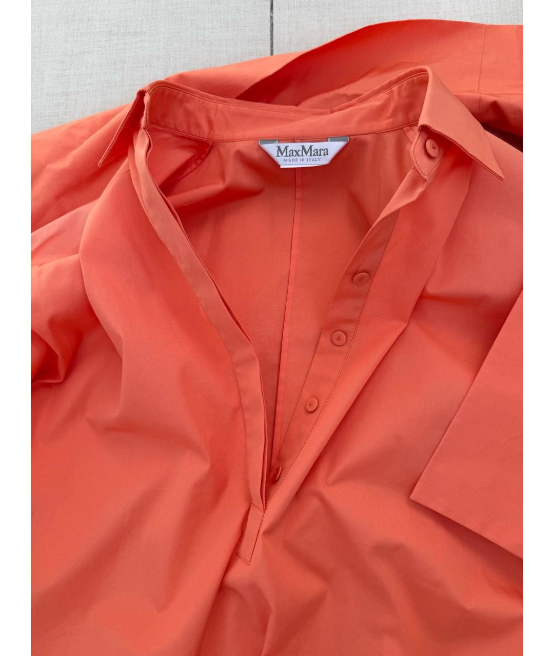 MAX MARA Оранжевое хлопковое повседневное платье, фото 3
