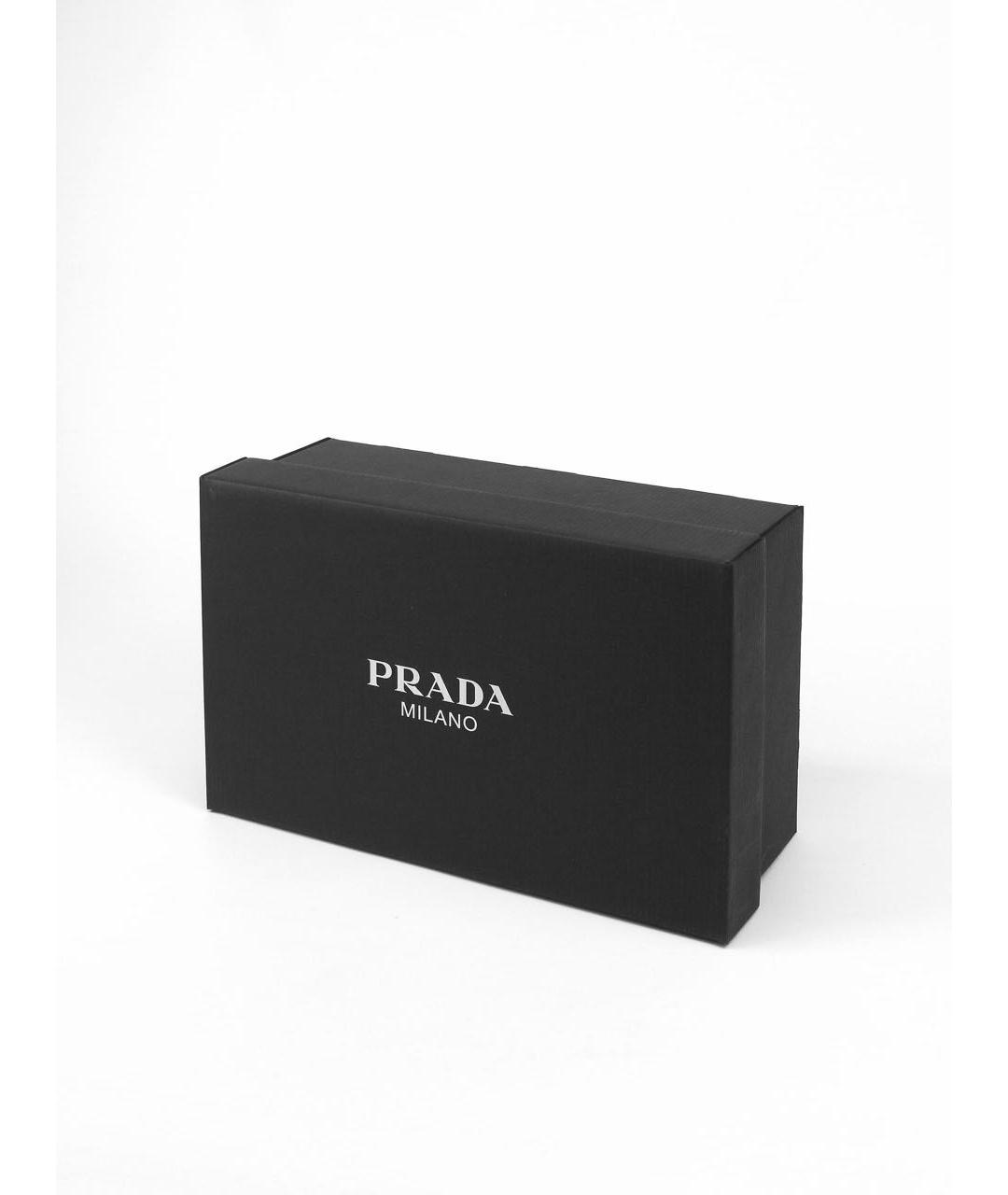 PRADA Черные кожаные низкие кроссовки / кеды, фото 5