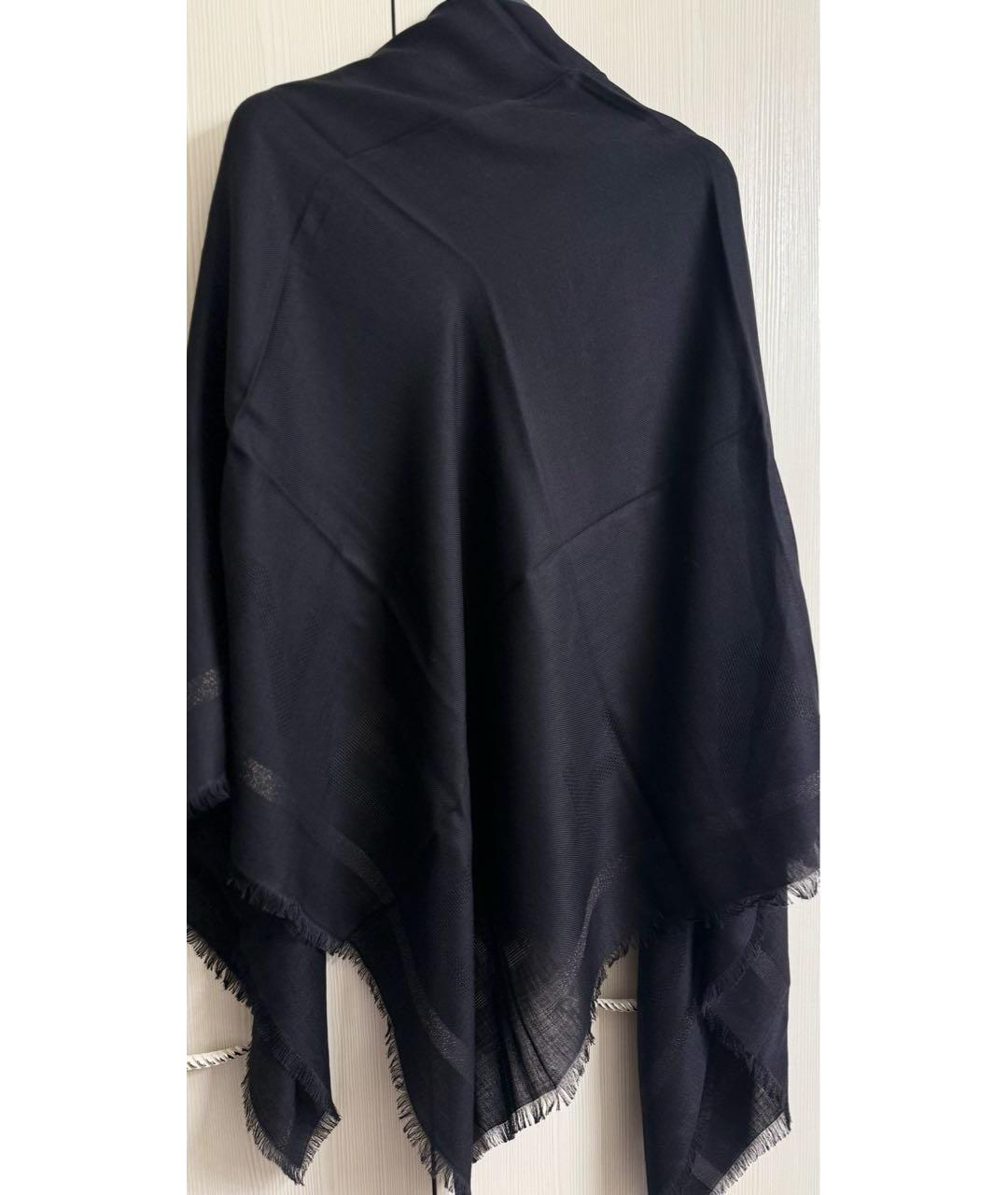 CHANEL Черный шерстяной платок, фото 7