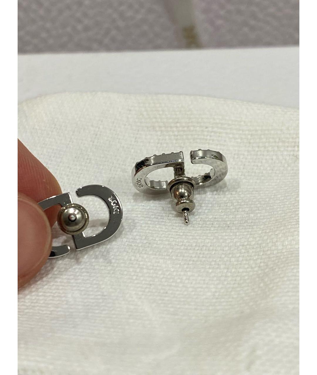 CHRISTIAN DIOR Серебряные металлические серьги, фото 2