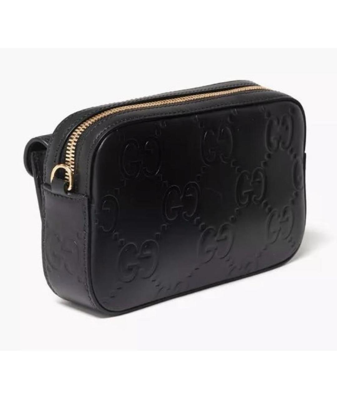 GUCCI Черная кожаная сумка через плечо, фото 2