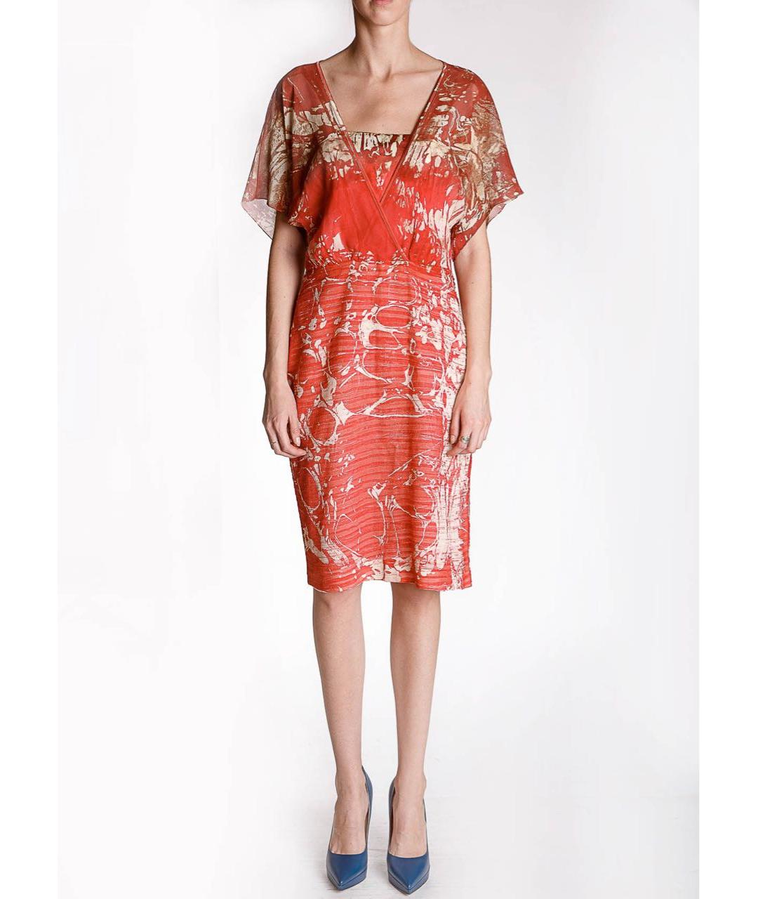 D.EXTERIOR Красное шелковое коктейльное платье, фото 4