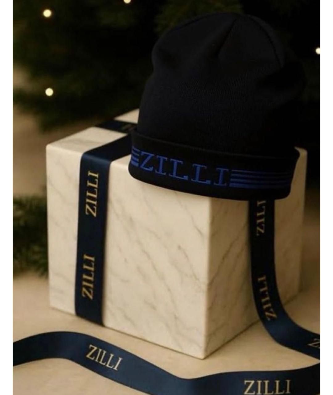 ZILLI Темно-синяя шерстяная шапка, фото 2