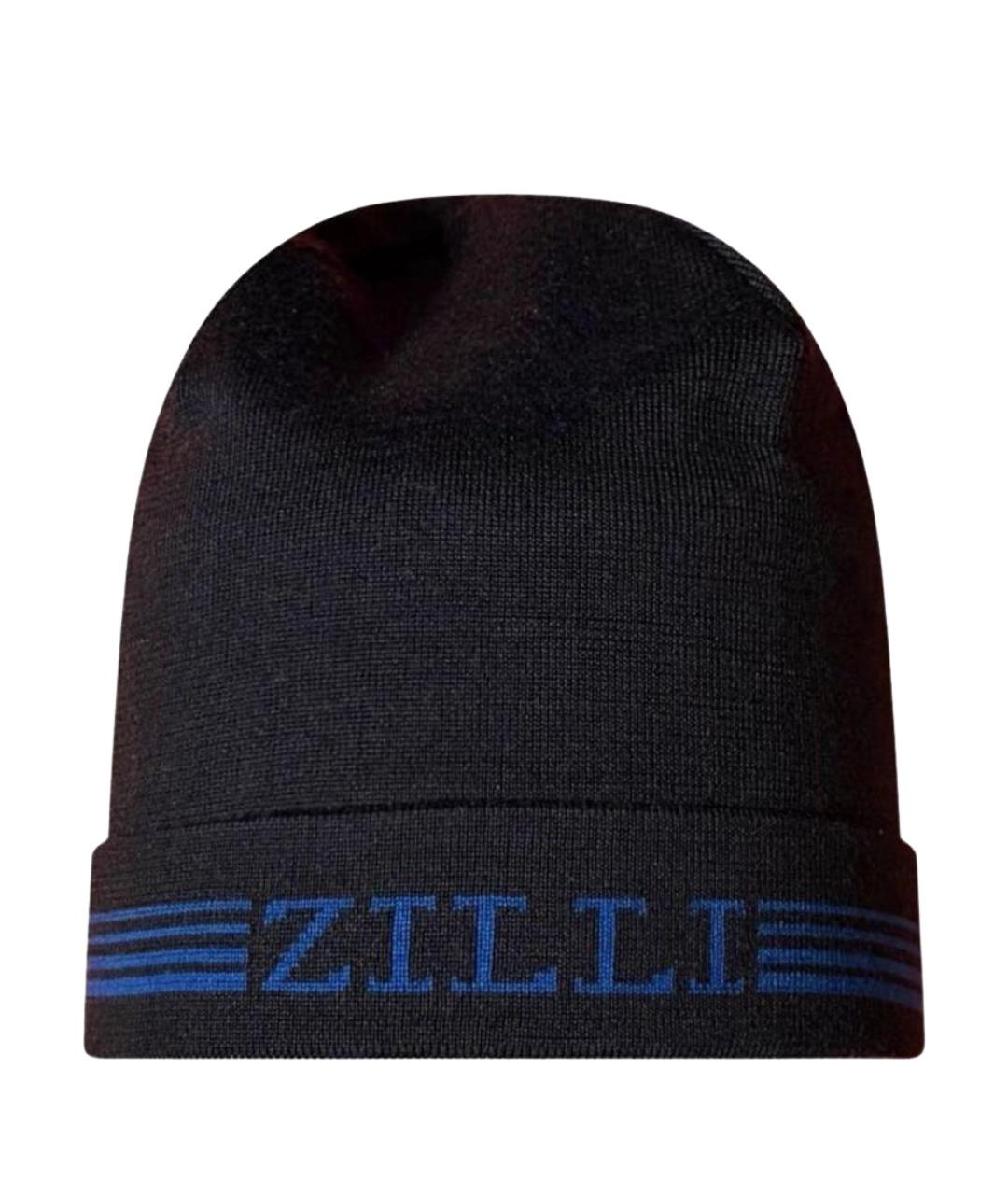 ZILLI Темно-синяя шерстяная шапка, фото 1