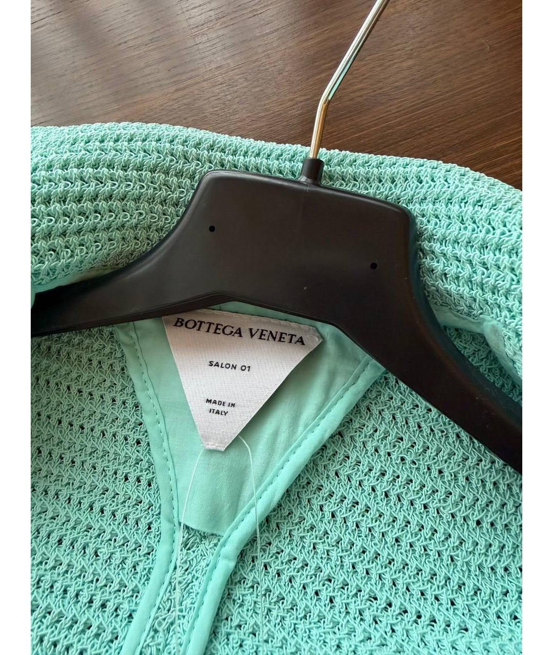 BOTTEGA VENETA Бирюзовый хлопковый жакет/пиджак, фото 5