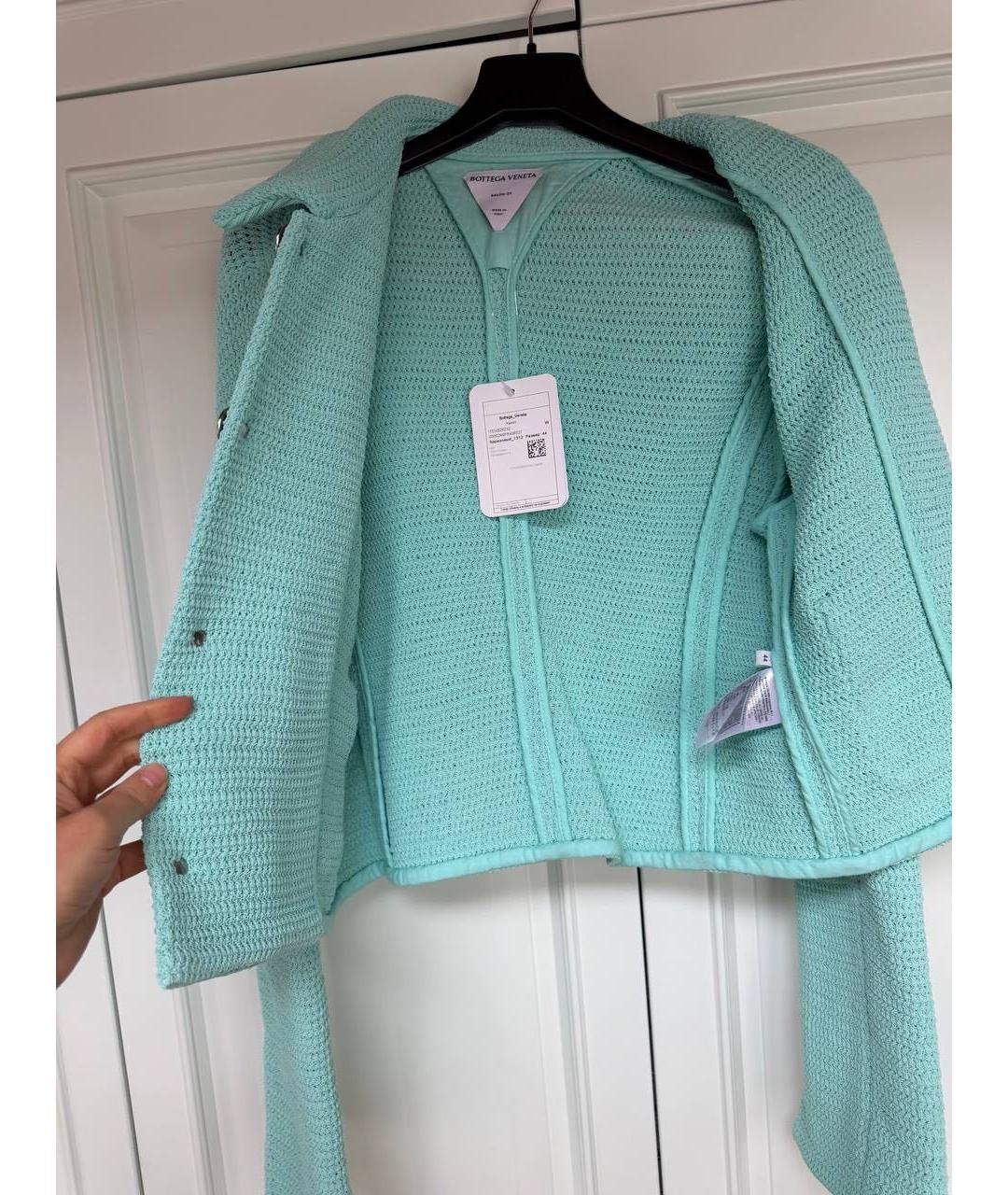 BOTTEGA VENETA Бирюзовый хлопковый жакет/пиджак, фото 3
