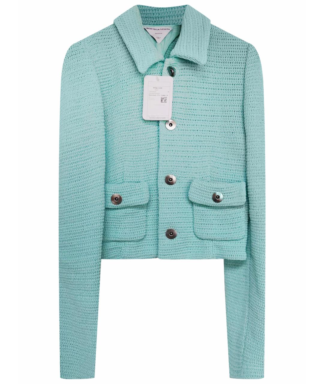 BOTTEGA VENETA Бирюзовый хлопковый жакет/пиджак, фото 1