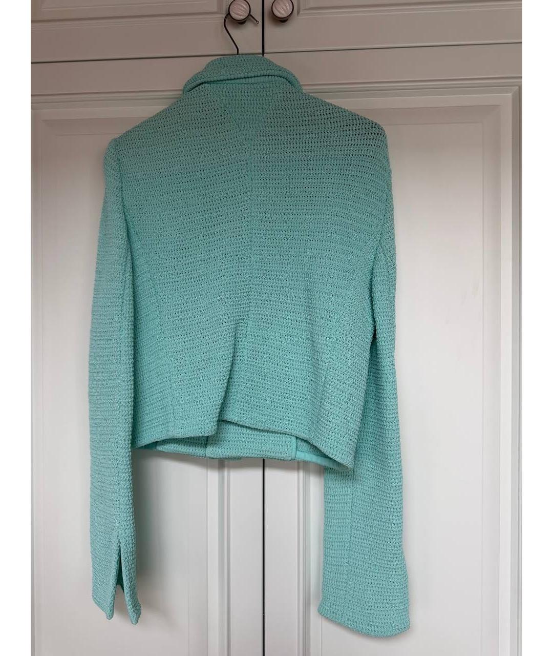 BOTTEGA VENETA Бирюзовый хлопковый жакет/пиджак, фото 2