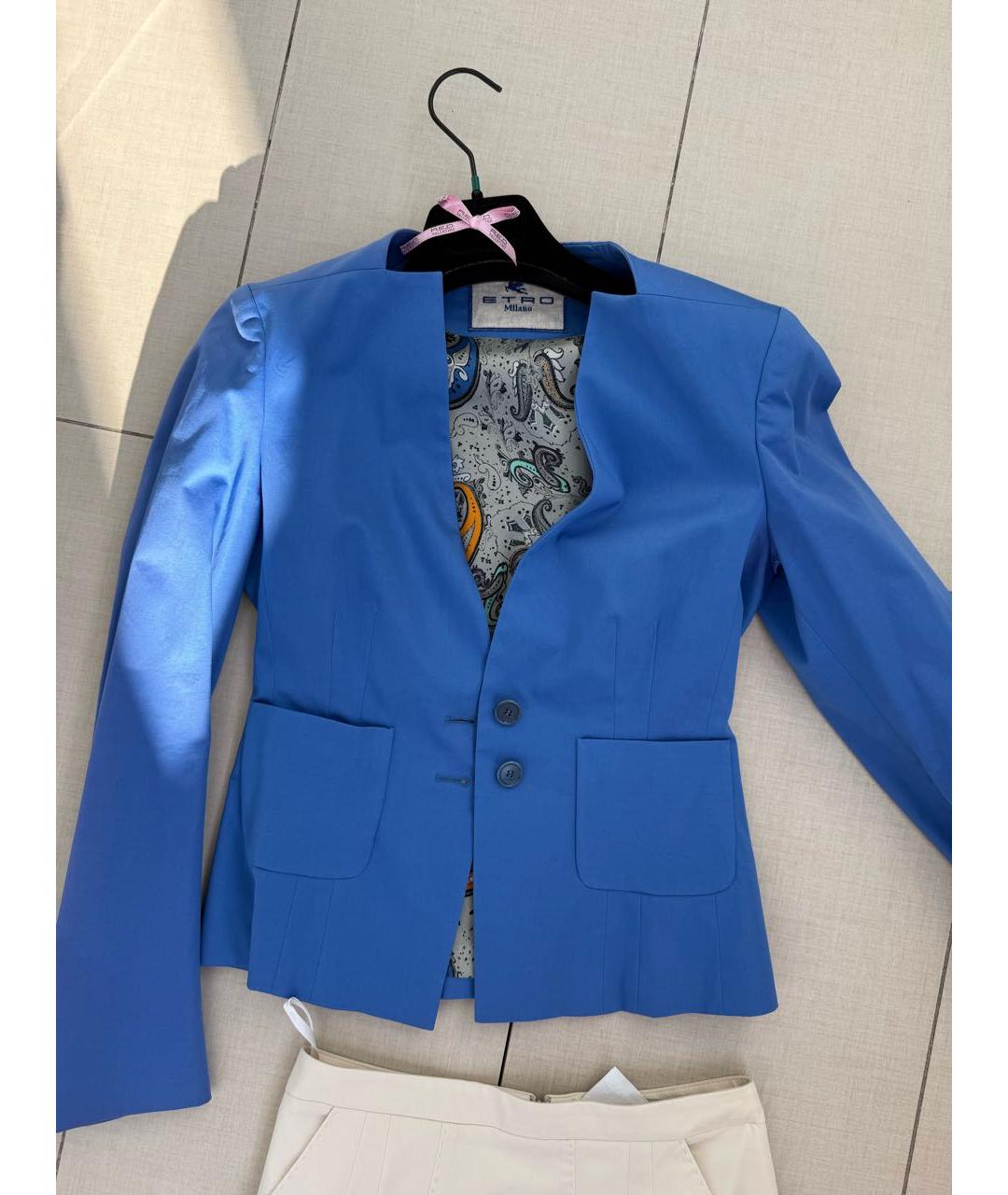 ETRO Голубой хлопковый костюм с юбками, фото 6
