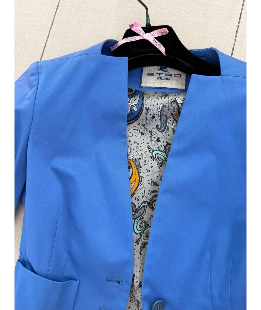 ETRO Голубой хлопковый костюм с юбками, фото 3