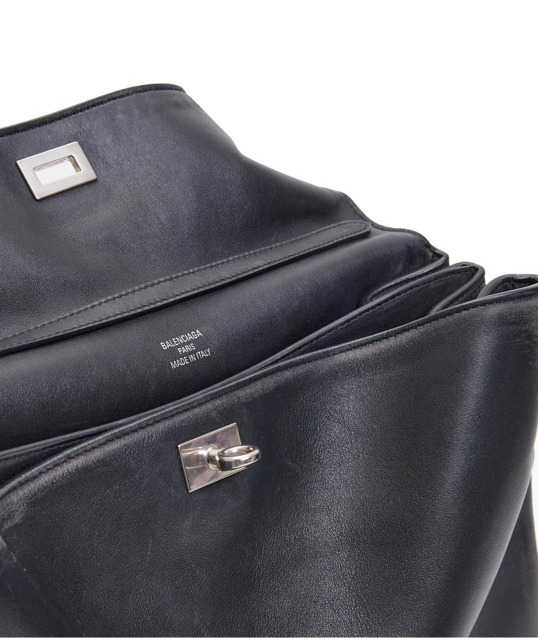 BALENCIAGA Черная кожаная сумка через плечо, фото 7