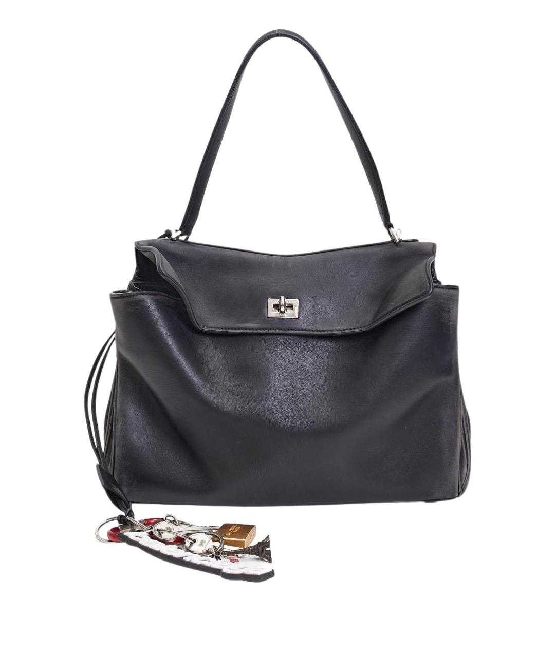 BALENCIAGA Черная кожаная сумка через плечо, фото 1