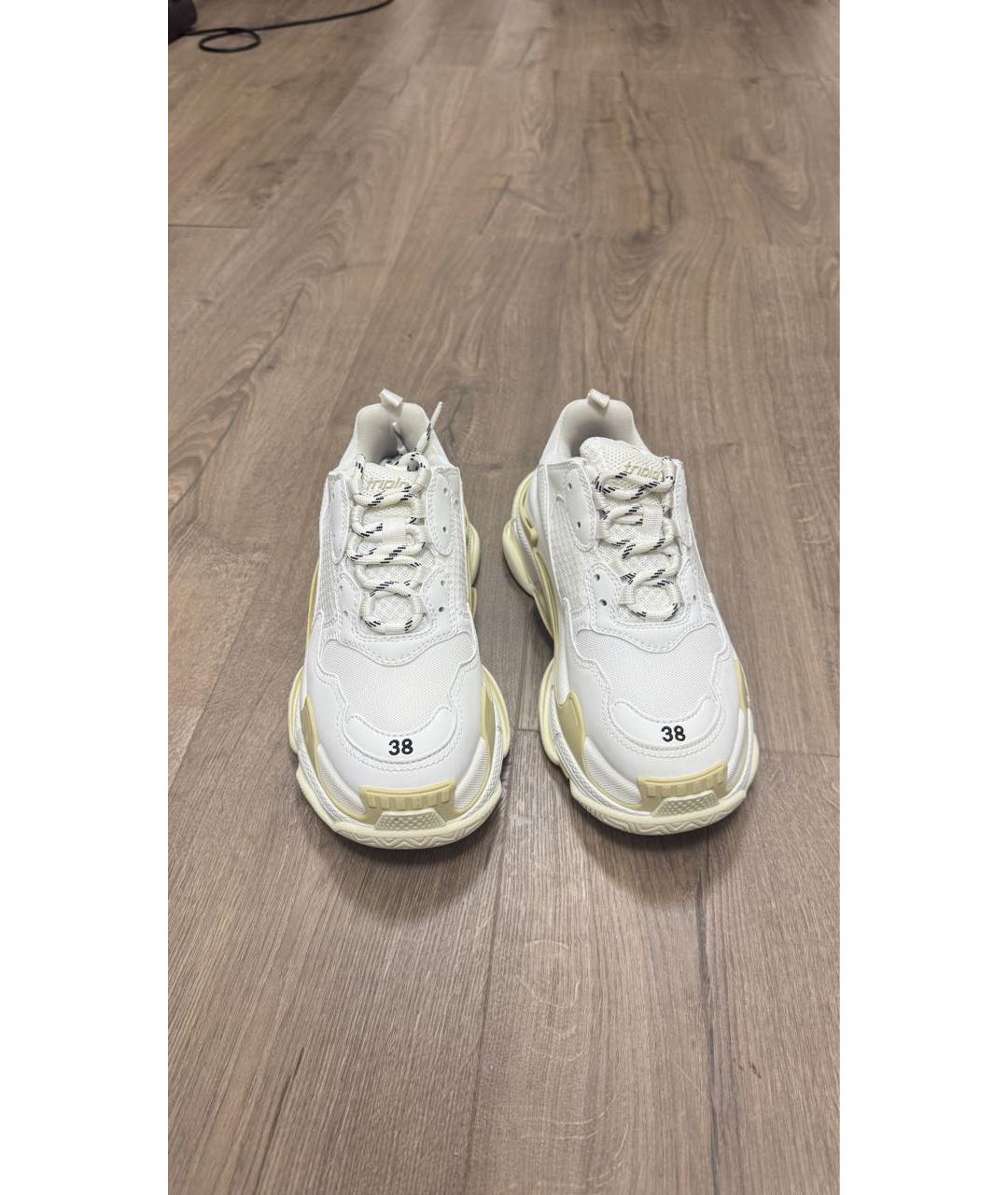 BALENCIAGA Белые текстильные кроссовки, фото 4