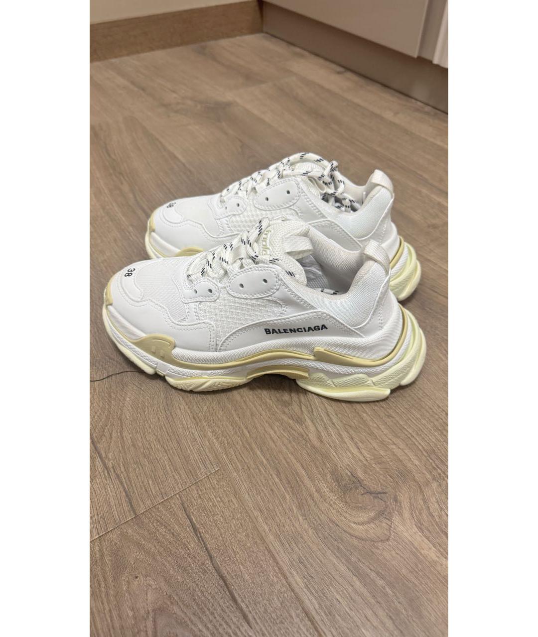 BALENCIAGA Белые текстильные кроссовки, фото 5