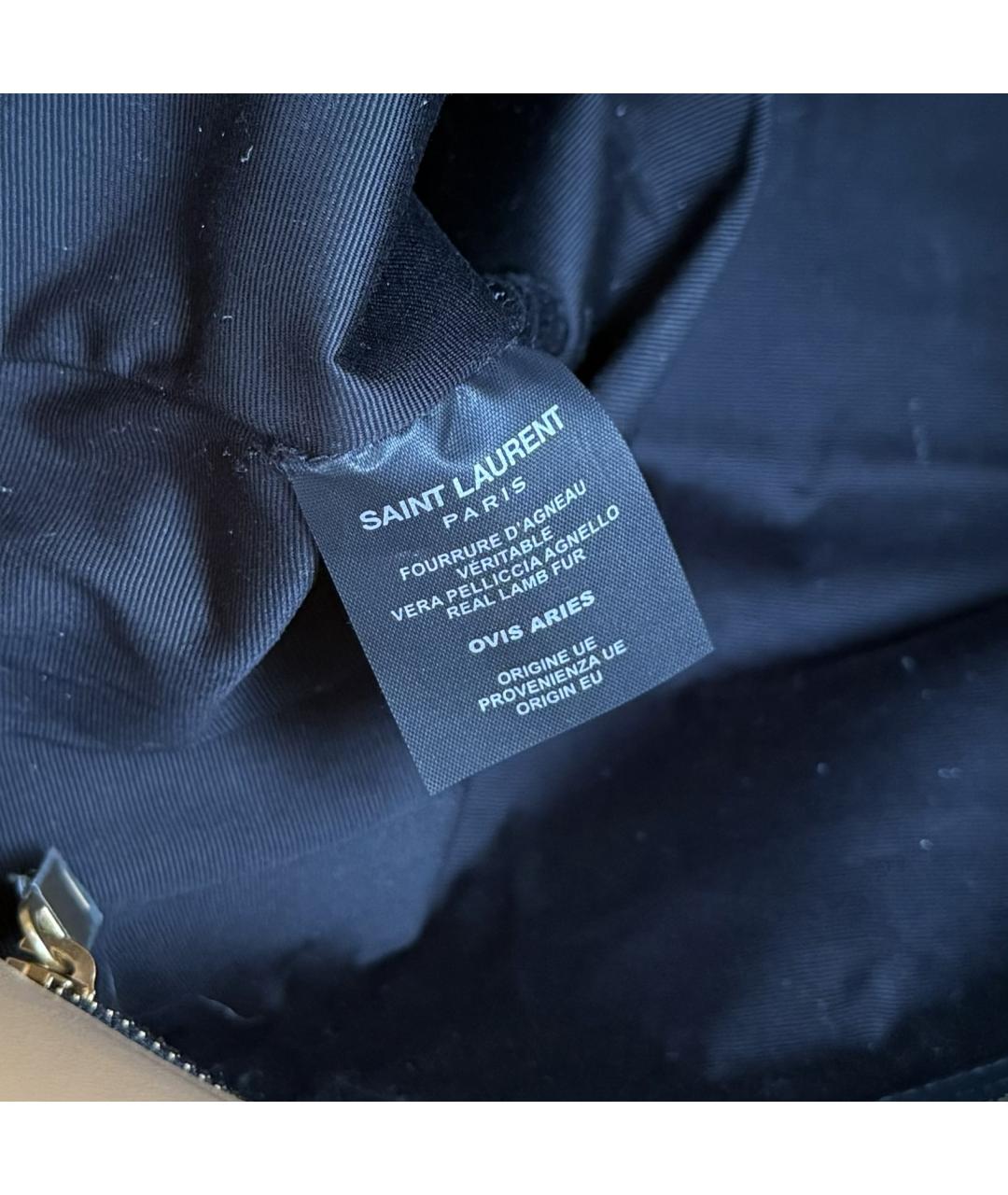 SAINT LAURENT Бежевая шерстяная сумка через плечо, фото 8