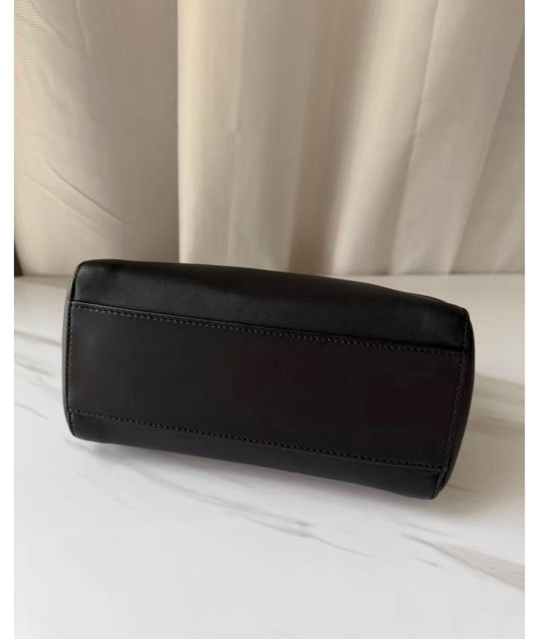 FENDI Черная кожаная сумка с короткими ручками, фото 8