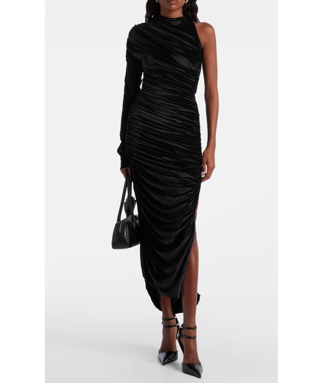 MUGLER Черное бархатное вечернее платье, фото 2