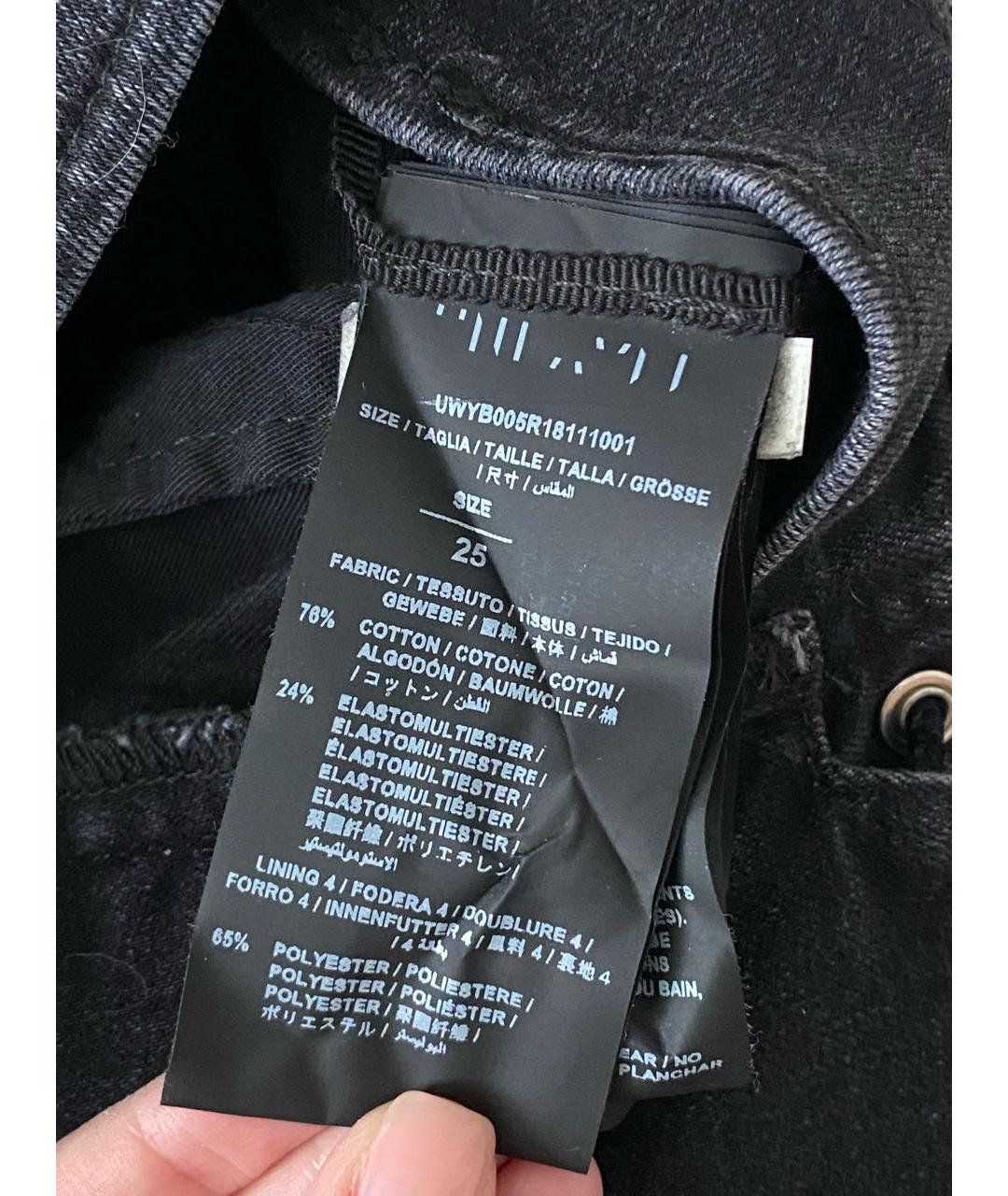 UNRAVEL PROJECT Антрацитовые хлопко-эластановые джинсы клеш, фото 3