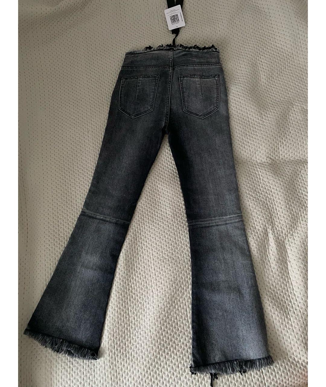 UNRAVEL PROJECT Антрацитовые хлопко-эластановые джинсы клеш, фото 2