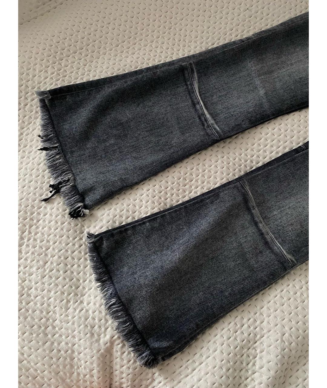 UNRAVEL PROJECT Антрацитовые хлопко-эластановые джинсы клеш, фото 5