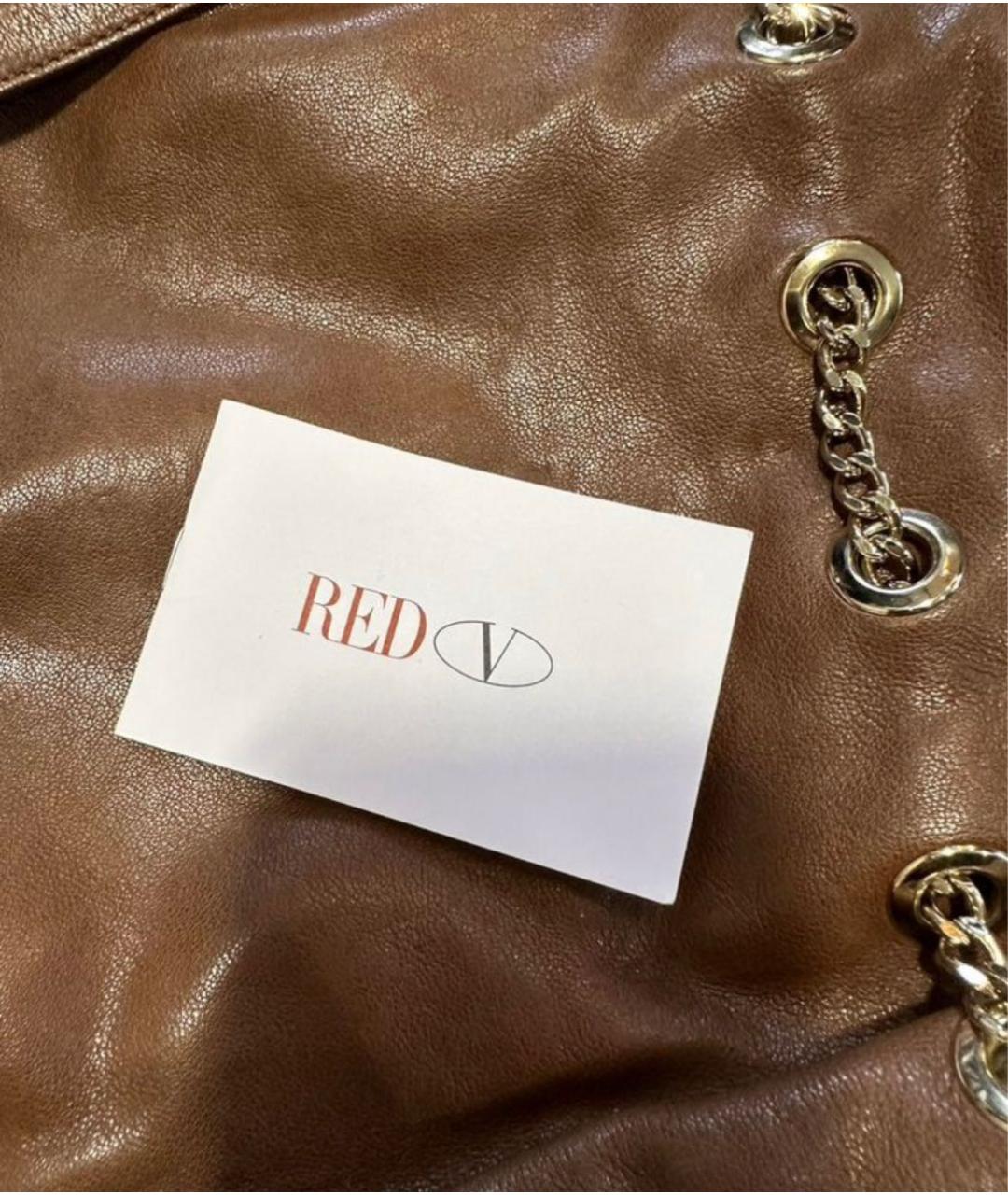 RED VALENTINO Коричневая сумка тоут из искусственной кожи, фото 7